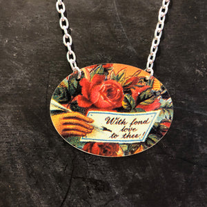 With Fond Love to Thee Tin Necklace