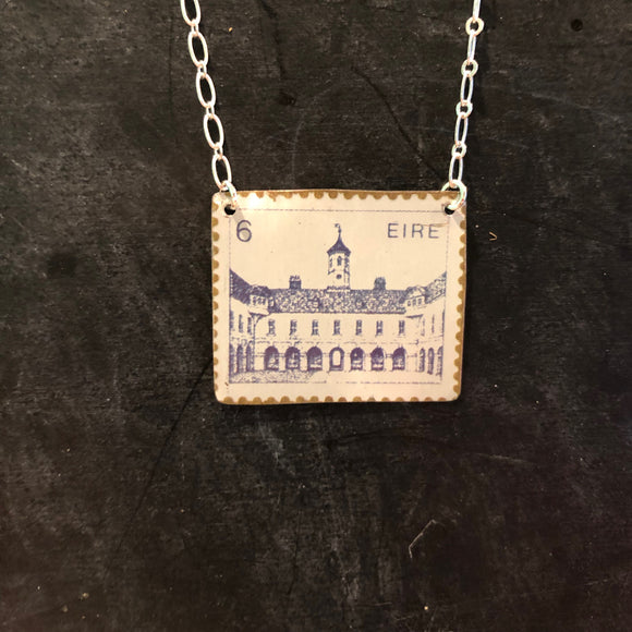 Irish Castle Stamp Tin Necklace