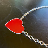 Red Heart Tin Necklace
