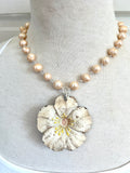 Cream Flower Tin Necklace