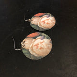 Cabbage Rose Tin Earrings