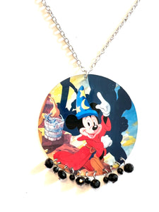 Mickey Mouse Wizard Tin Necklace with Beads
