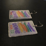 Love Stamp on Silver Tin Earrings