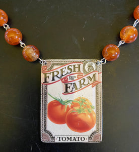 Farm Fresh Tomato Tin Necklace