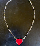 Red Heart Tin Necklace