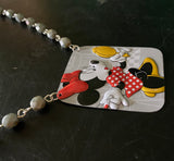 Minnie Mouse in Mirror Tin Necklace with Beads