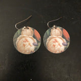 Cabbage Rose Tin Earrings