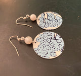 Royal and Navy Tree Tin Earrings with Beads