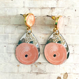 Pink Post Floral Tin Earrings