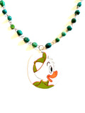 Louie Duck Tin Necklace with Beads