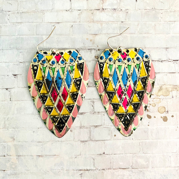 Stained Glass Style Tin Earrings