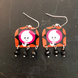 Ghost Tin Earrings with Beads