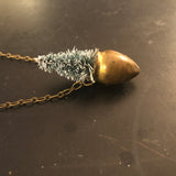 Slim Christmas Tree Pull Knob Tin Necklace