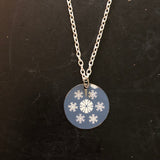 Blue and White Circle Tin Necklace