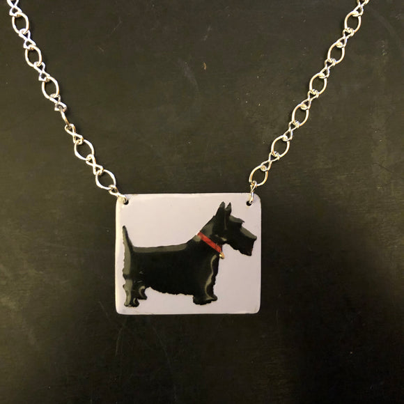 Scottie with Collar Tin Necklace