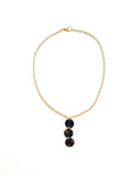 Navy and Gold Filigree Tin Necklace