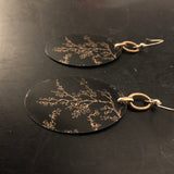 Gold Branches on Black Tin Earrings