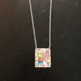 Snowy Greeting Tin Necklace