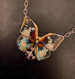 Common Jay Butterfly Tin Necklace with Beads