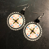Dutch Inspired Hearts and Atomic Star Circle Tin Earrings
