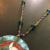 Dove Tin Necklace with Beaded Chain