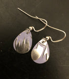 Lavender and Silver Teardrop Tin Earrings