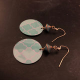 Turquoise and Aqua Quatrefoil Tin Earrings with Beads