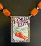 Farm Fresh Carrots Tin Necklace
