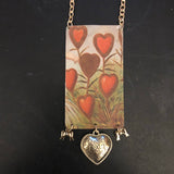 Field of Hearts Tin Necklace with Heart and Bows