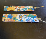 Multicolored Floral Rectangle Tin Earrings