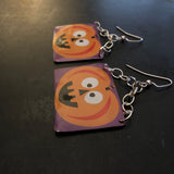 Excited Pumpkin Tin Earring