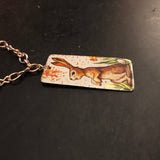 Standing Rabbit Tin Necklace