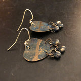 Distressed Classic Blue Hearts Tin Earrings