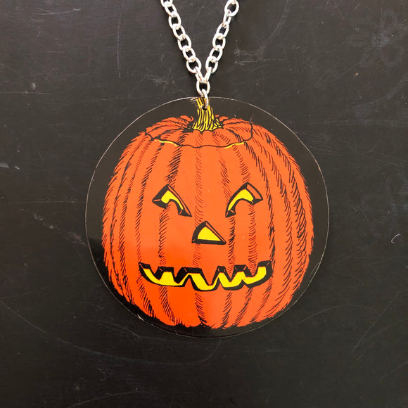Scary Jack-o-Lantern Tin ecklace