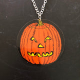 Scary Jack-o-Lantern Tin ecklace