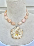 Pink Floral Tin Necklace