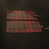 Red and Black Plaid Rectangle Tin Earrings