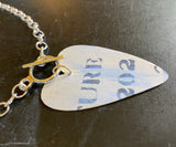 Light Blue and Cream Heart Tin Necklace