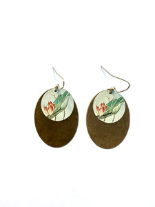 Layered Water Lily Tin Earrings