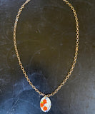 Orange Flowers Tin Necklace