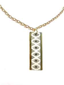 Gold and Grey Starburst Tin Necklace