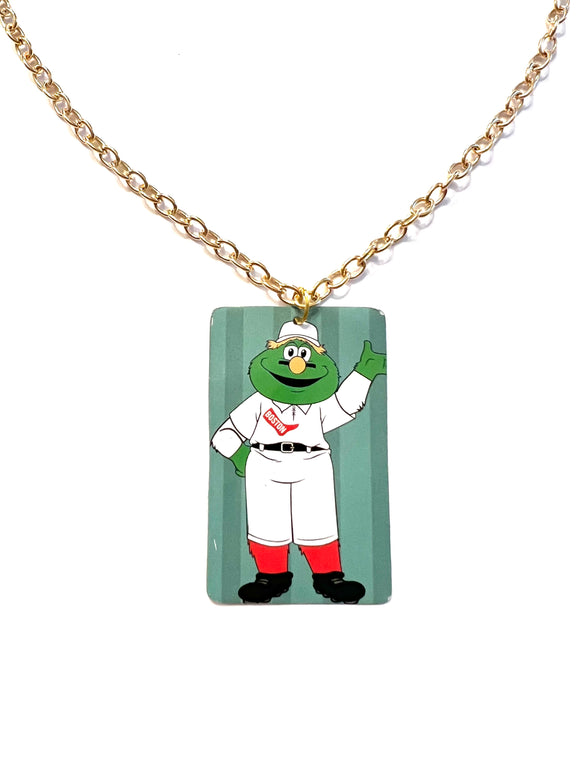 Wally Red Sox Mascot Tin Necklace