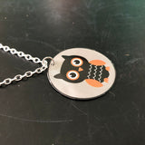 Owl Circle Tin Necklace