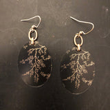 Gold Branches on Black Tin Earrings