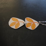 Layers of Yellow and Orange Leaf Tin Necklace