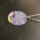 Spiderweb Circle Tin Necklace