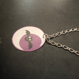 Small Crescent Moon with Bat Tin Necklace