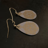 Grey and Gold Filigree Tin Earrings