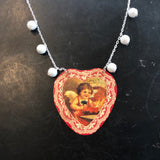 Beaded Chain Heart Valentine Tin Necklace