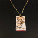 Campbell’s Soup Cutie with Floral Hat Tin Necklace